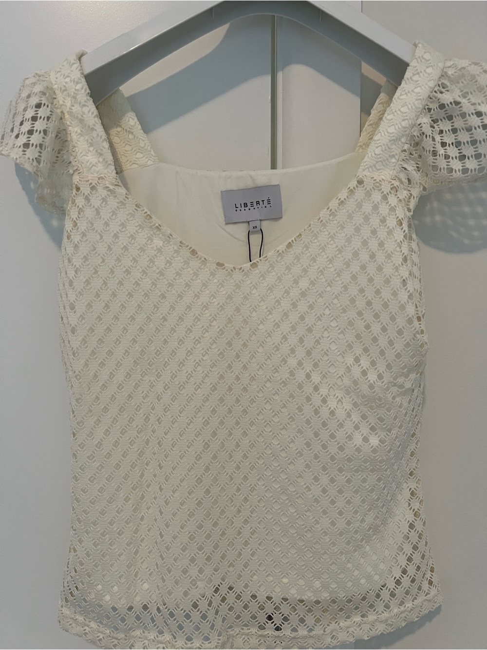 Liberté Ivory Lace Short Sleeve Women's Top
